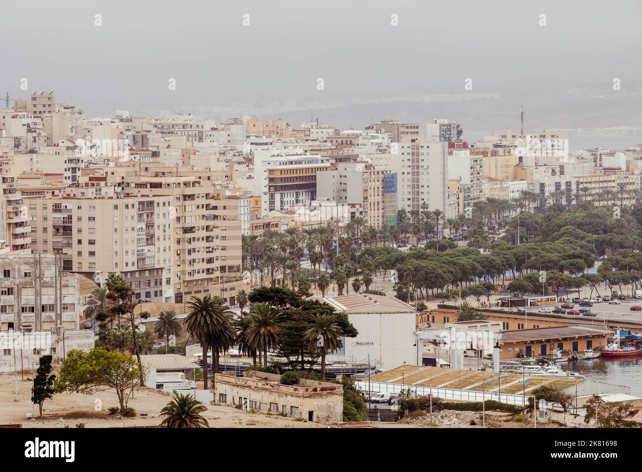 Ceuta traditionelle Architektur in einer spanischen Enklave in Afrika. Ceuta teilt sich eine Grenze mit Marokko. Spanien. Afrika. Stockfoto