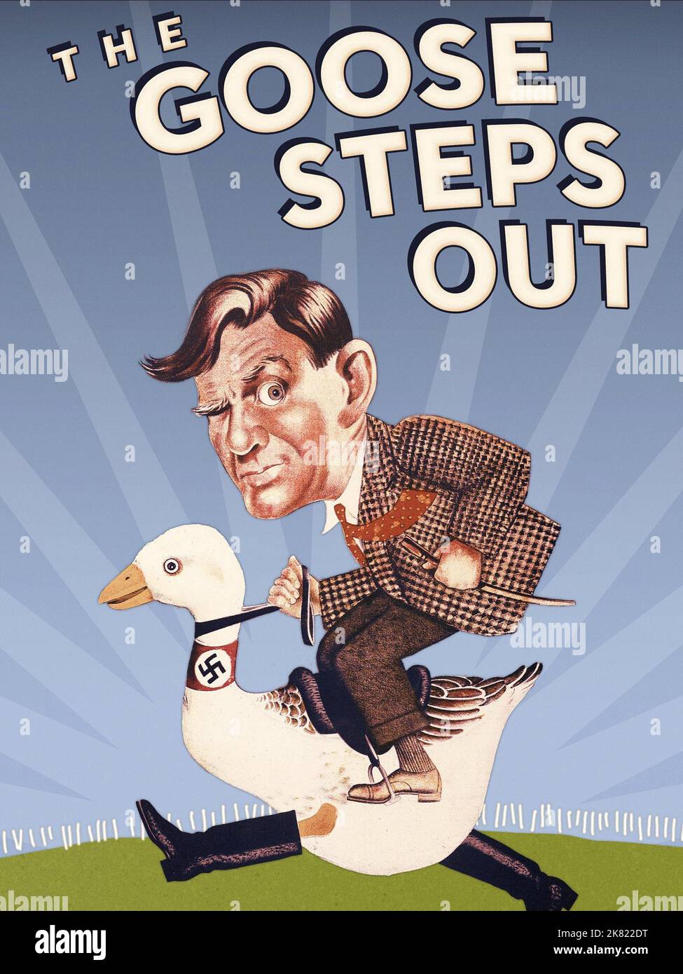 Filmposter Film The Goose Steps Out (1948) Regie: Basil Dearden & will Hay 01. Mai 1942 **WARNUNG** dieses Foto ist nur für redaktionelle Zwecke bestimmt und unterliegt dem Copyright der EALING STUDIOS und/oder des von der Film- oder Produktionsgesellschaft beauftragten Fotografen und kann nur durch Veröffentlichungen in Verbindung mit der Werbung für den oben genannten Film reproduziert werden. Es ist ein obligatorischer Gutschein für EALING STUDIOS erforderlich. Der Fotograf sollte ebenfalls angerechnet werden, wenn er bekannt ist. Ohne schriftliche Genehmigung der Film Company kann keine kommerzielle Nutzung gewährt werden. Stockfoto