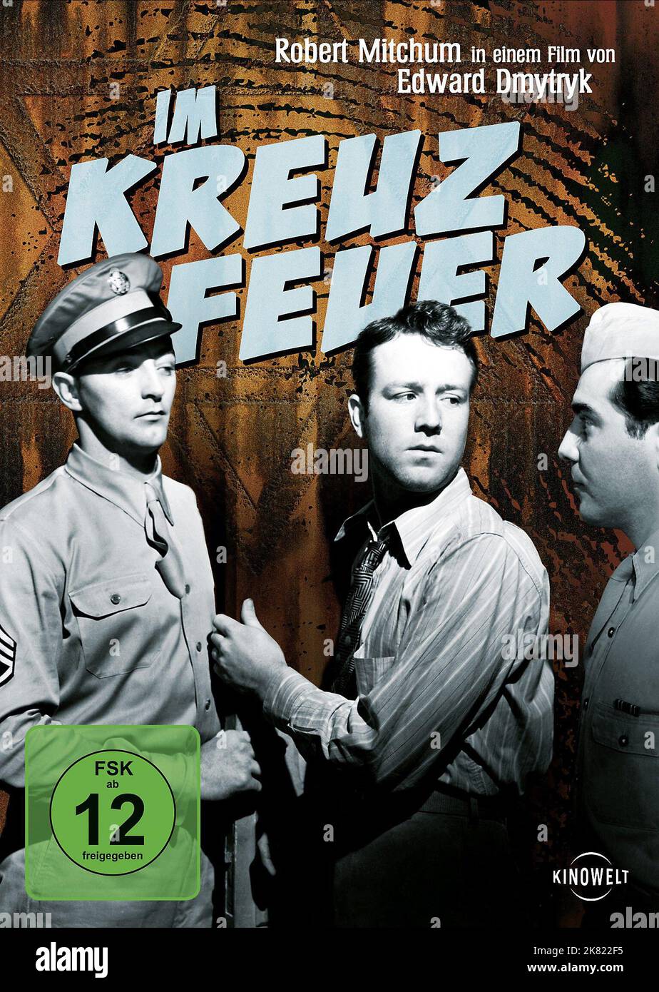 Filmposter Film Crossfire (1947) Regie: Edward Dmytryk 22. Juli 1947 **WARNUNG** dieses Foto ist nur für redaktionelle Zwecke bestimmt und unterliegt dem Urheberrecht von RKO und/oder dem von der Film- oder Produktionsgesellschaft beauftragten Fotografen und kann nur durch Veröffentlichungen in Verbindung mit der Werbung für den oben genannten Film reproduziert werden. Eine obligatorische Gutschrift an RKO ist erforderlich. Der Fotograf sollte ebenfalls angerechnet werden, wenn er bekannt ist. Ohne schriftliche Genehmigung der Film Company kann keine kommerzielle Nutzung gewährt werden. Stockfoto