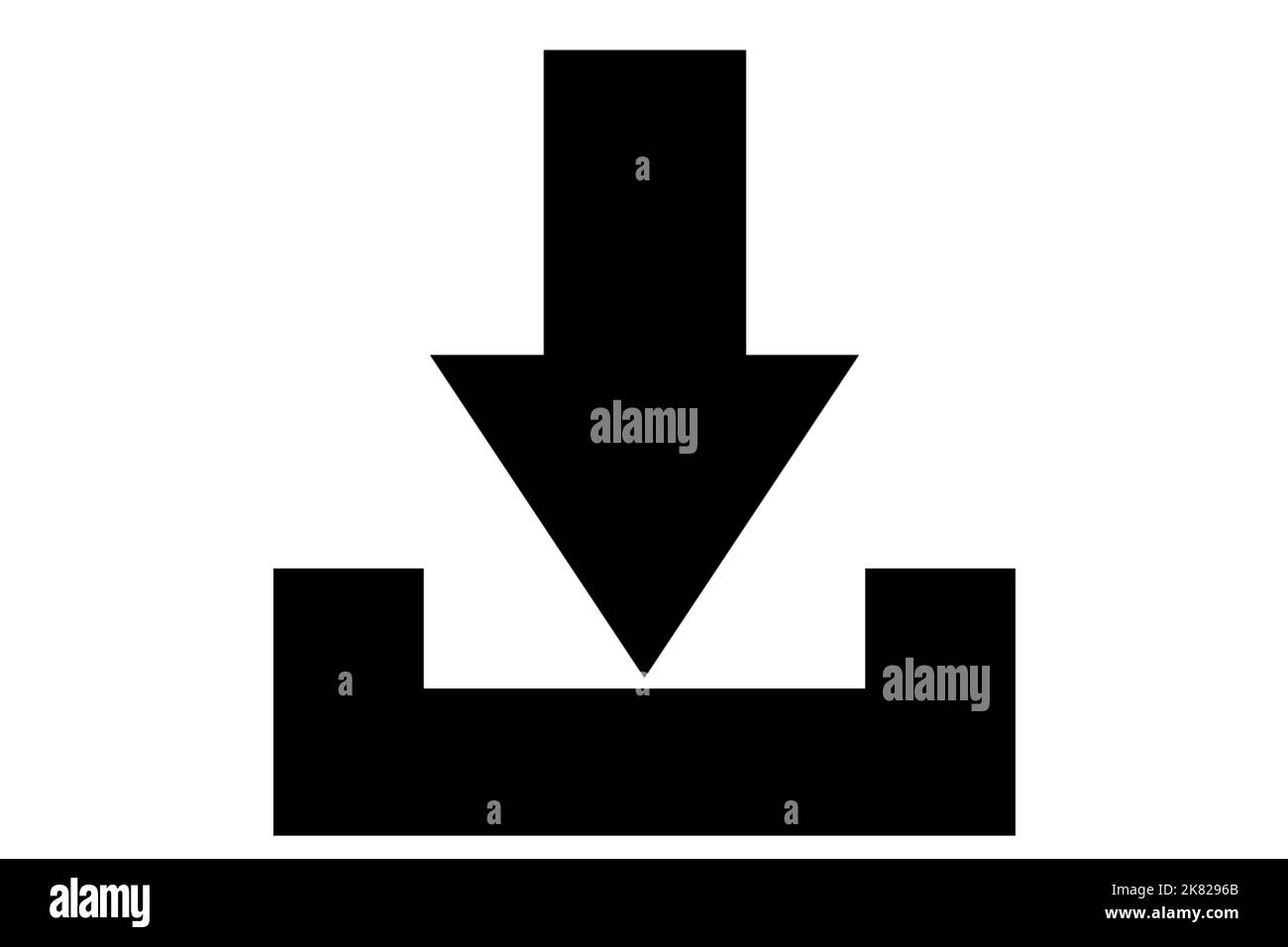 Eine schwarze Farbe Download-Symbol Upload-Taste Lade-Symbol Bunte geometrische Gradient Farbe Design Art Logo Website Install Link Mobile App Shape Sign Si Stockfoto