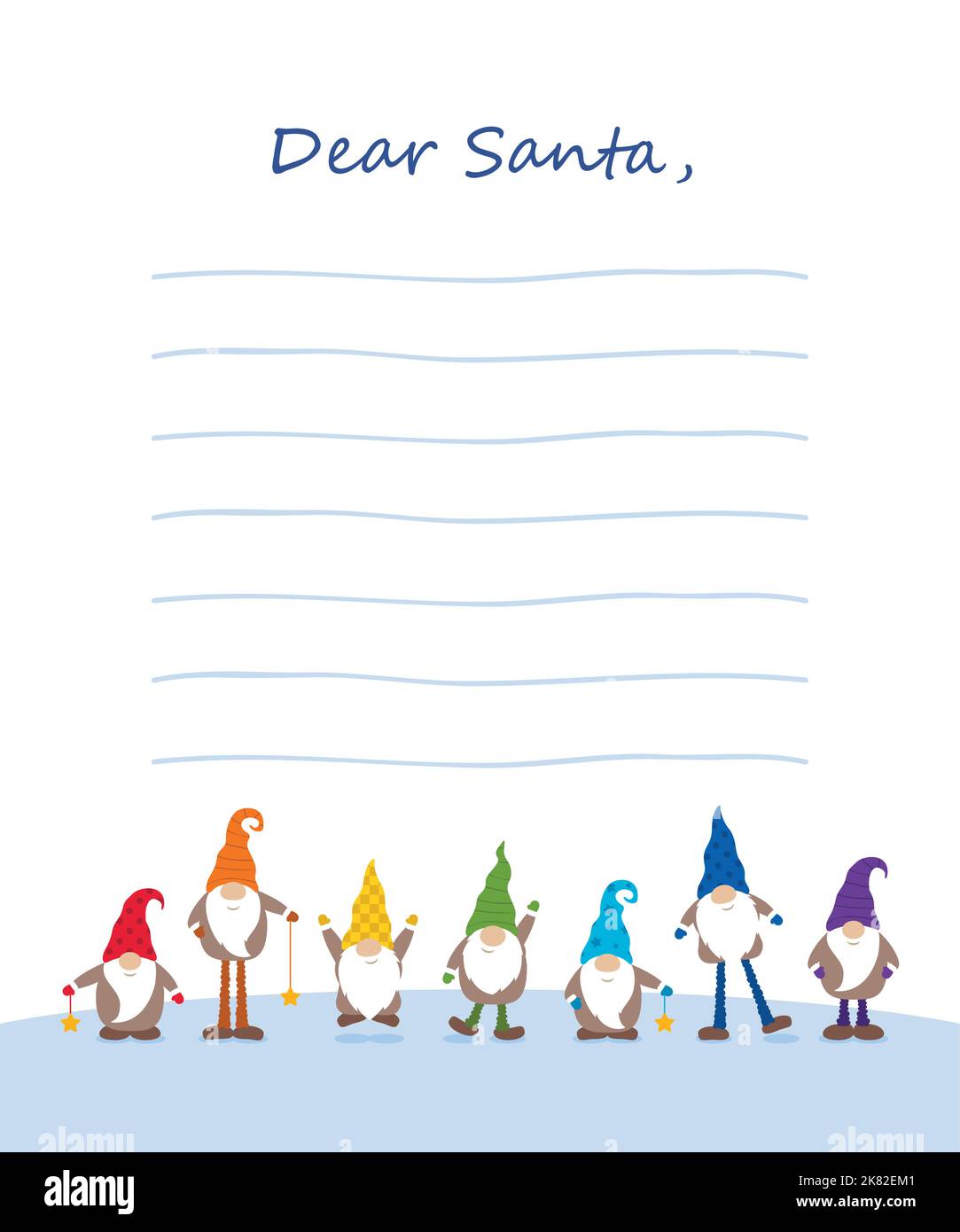 weihnachtswunsch Brief an den weihnachtsmann für Kinder Stock Vektor