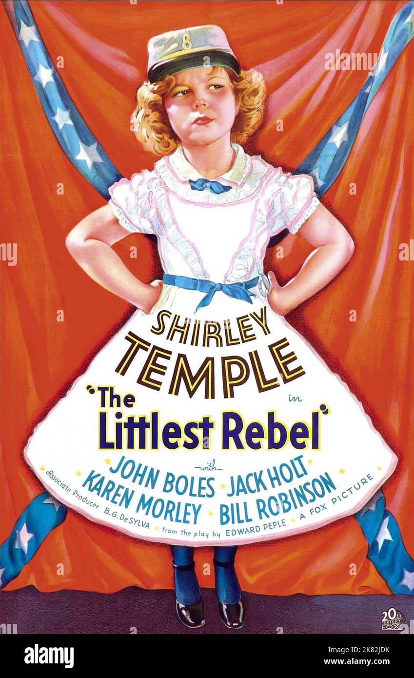 Filmposter Film The Littlest Rebel (1935) 01. Mai 1935 **WARNUNG** dieses Foto ist nur für redaktionelle Zwecke bestimmt und unterliegt dem Urheberrecht der Film Company und/oder des von der Film- oder Produktionsgesellschaft beauftragten Fotografen und kann nur durch Veröffentlichungen in Verbindung mit der Werbung für den oben genannten Film reproduziert werden. Es ist eine obligatorische Gutschrift an die Filmgesellschaft erforderlich. Der Fotograf sollte ebenfalls angerechnet werden, wenn er bekannt ist. Ohne schriftliche Genehmigung der Film Company kann keine kommerzielle Nutzung gewährt werden. Stockfoto