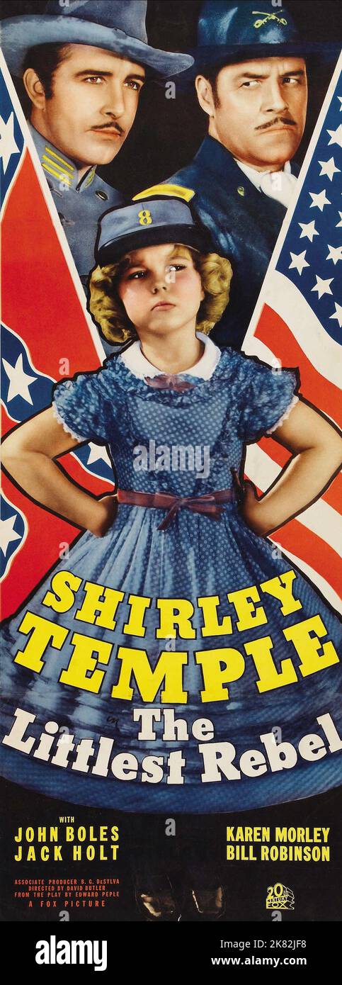 Filmposter Film The Littlest Rebel (1935) 01. Mai 1935 **WARNUNG** dieses Foto ist nur für redaktionelle Zwecke bestimmt und unterliegt dem Urheberrecht der Film Company und/oder des von der Film- oder Produktionsgesellschaft beauftragten Fotografen und kann nur durch Veröffentlichungen in Verbindung mit der Werbung für den oben genannten Film reproduziert werden. Es ist eine obligatorische Gutschrift an die Filmgesellschaft erforderlich. Der Fotograf sollte ebenfalls angerechnet werden, wenn er bekannt ist. Ohne schriftliche Genehmigung der Film Company kann keine kommerzielle Nutzung gewährt werden. Stockfoto