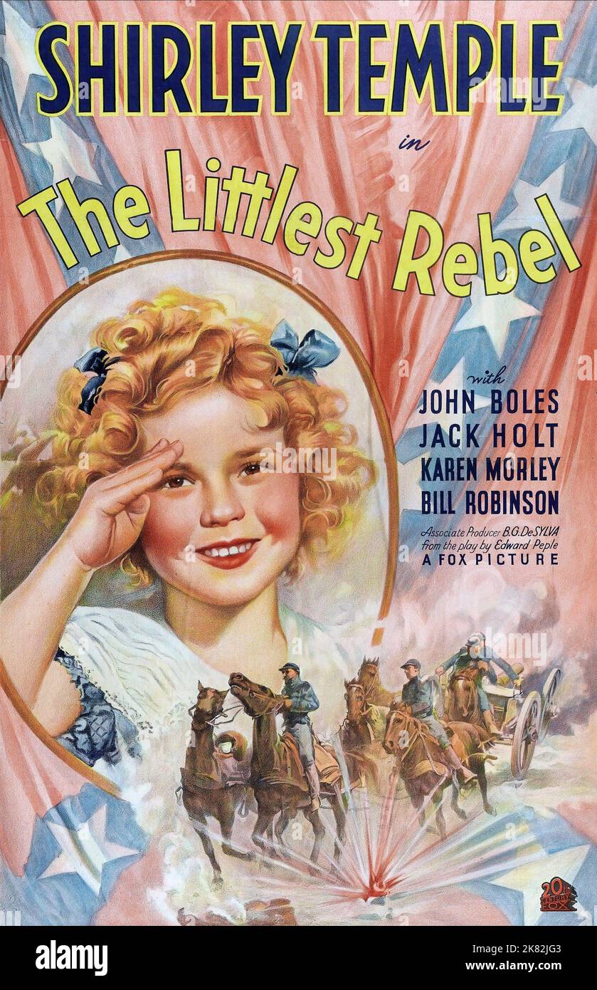 Filmposter Film The Littlest Rebel (1935) 01. Mai 1935 **WARNUNG** dieses Foto ist nur für redaktionelle Zwecke bestimmt und unterliegt dem Urheberrecht der Film Company und/oder des von der Film- oder Produktionsgesellschaft beauftragten Fotografen und kann nur durch Veröffentlichungen in Verbindung mit der Werbung für den oben genannten Film reproduziert werden. Es ist eine obligatorische Gutschrift an die Filmgesellschaft erforderlich. Der Fotograf sollte ebenfalls angerechnet werden, wenn er bekannt ist. Ohne schriftliche Genehmigung der Film Company kann keine kommerzielle Nutzung gewährt werden. Stockfoto