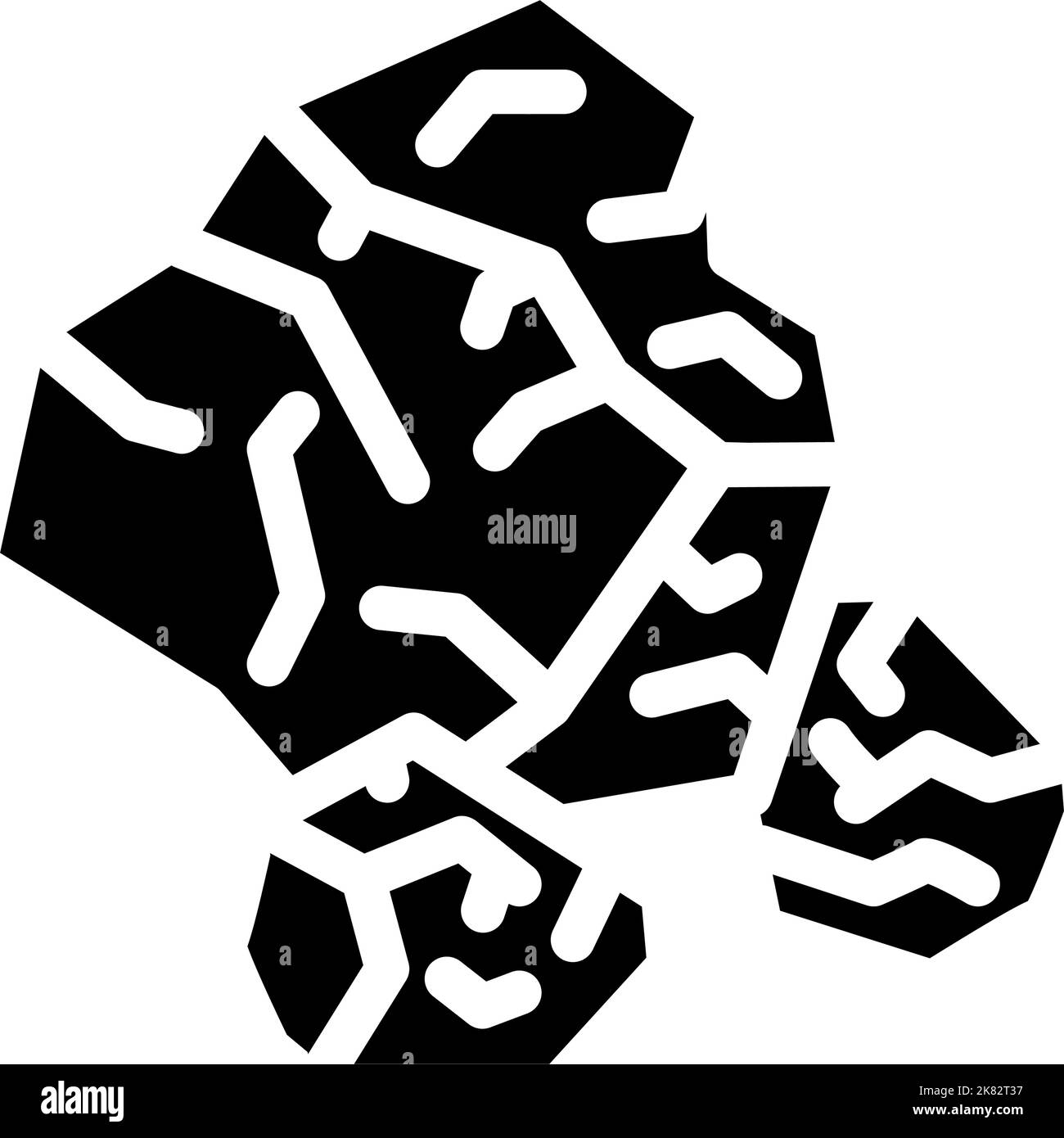 Abbildung des Glyphen-Symbols für Salzkristalle Stock Vektor