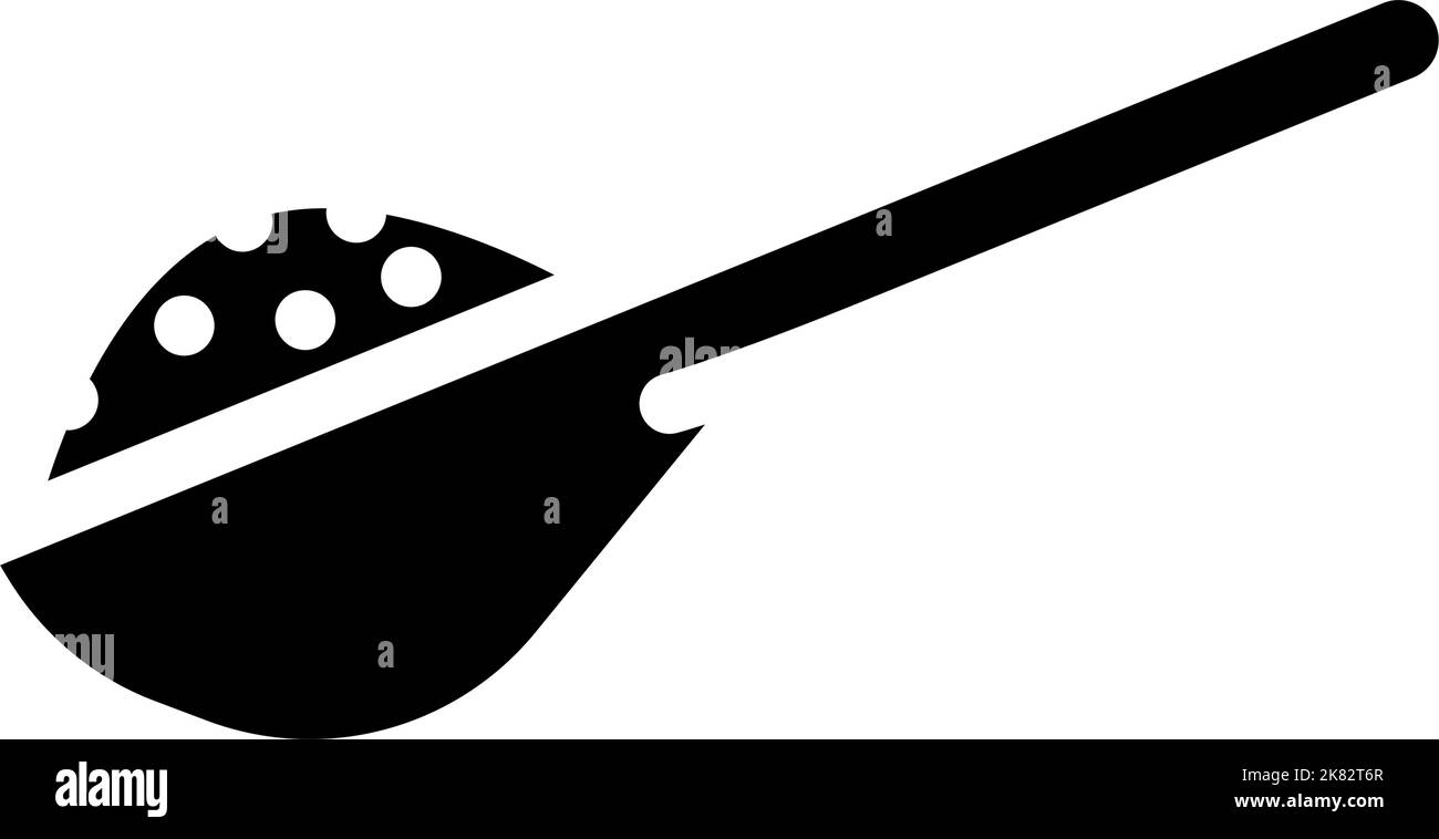 Salz Holzlöffel Glyphen Symbol Vektor-Illustration Stock Vektor