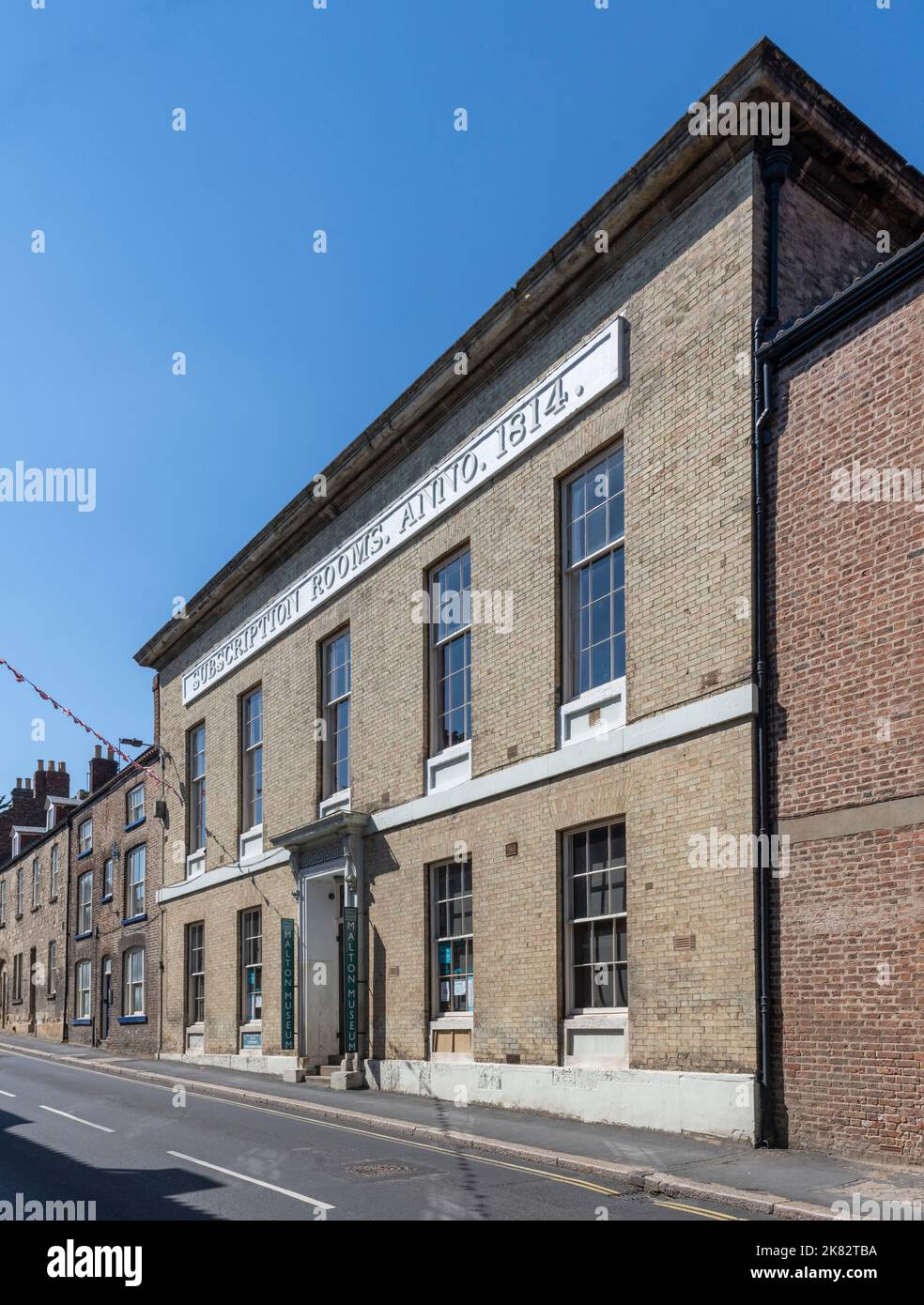 The Assembly Rooms, ehemals Subscription Rooms and Literary Institute, Yorkersgate, Malton, North Yorkshire, Yorkshire, England, Großbritannien Stockfoto