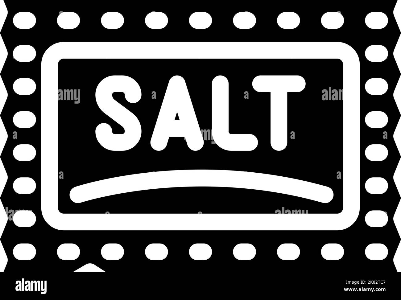 Vektorgrafik für das Symbol „Salzpfanne“ in einem Beutel Stock Vektor