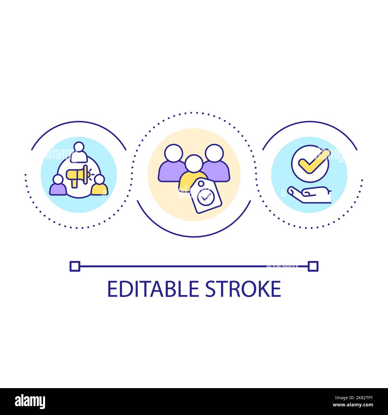 Erstelle ein loyales Community Loop-Konzept-Symbol Stock Vektor