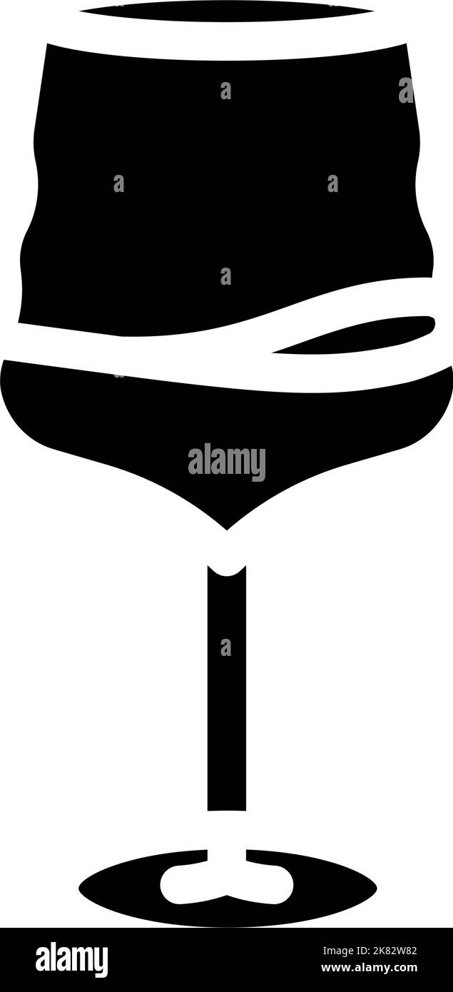 merlot Weinglas Glyphen Symbol Vektor Illustration Stock Vektor