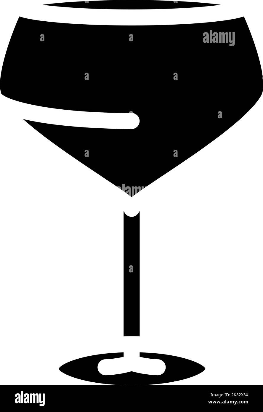 Alkohol Wein Glas Glyphen Symbol Vektor Illustration Stock Vektor
