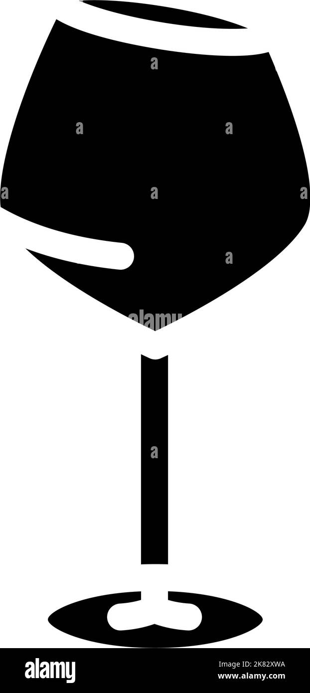 Flüssigwein Glas Glyphen Symbol Vektor Illustration Stock Vektor