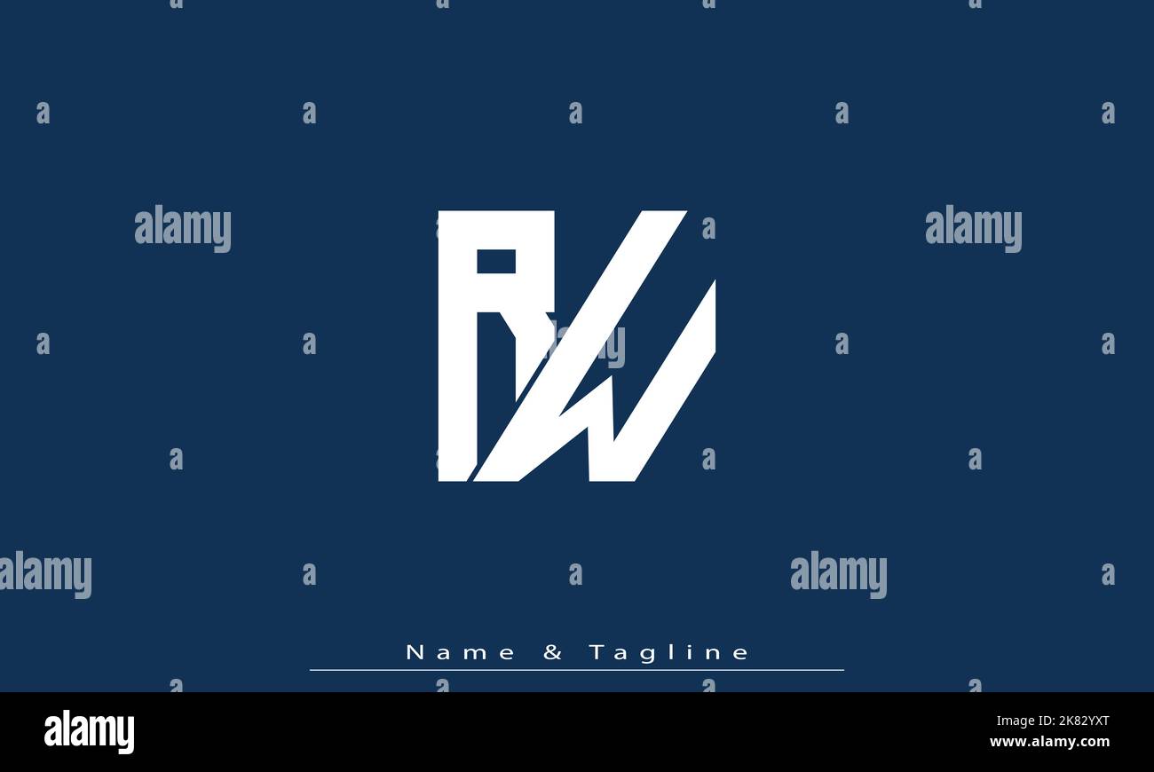 Alphabet Buchstaben Initialen Monogramm Logo RW , WR Stock Vektor