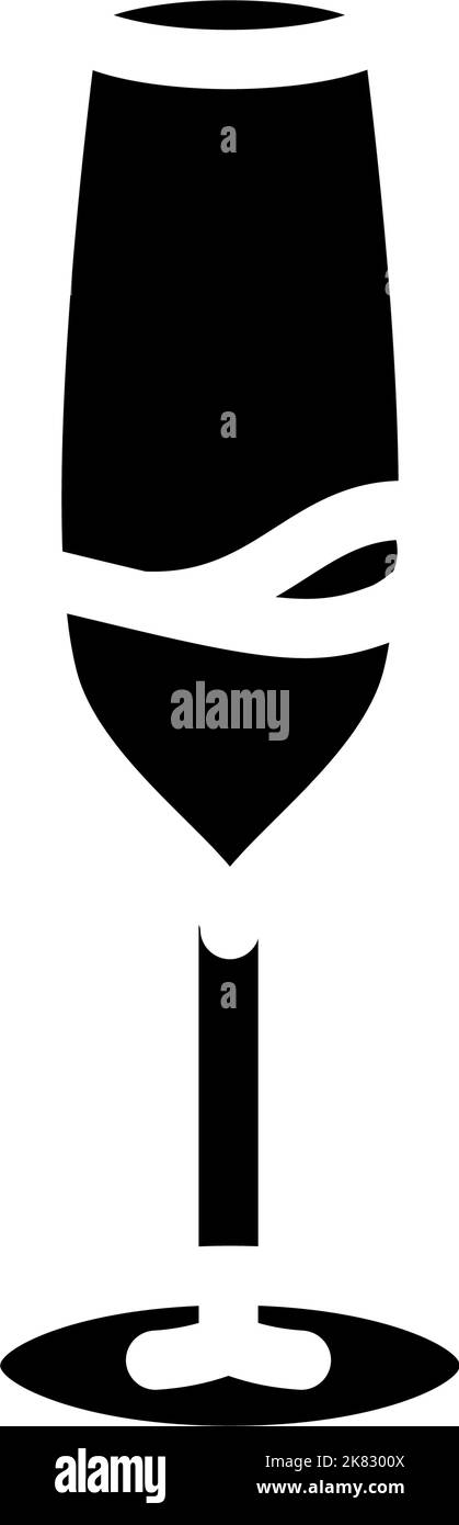 Party Wein Glas Glyphe Symbol Vektor Illustration Stock Vektor