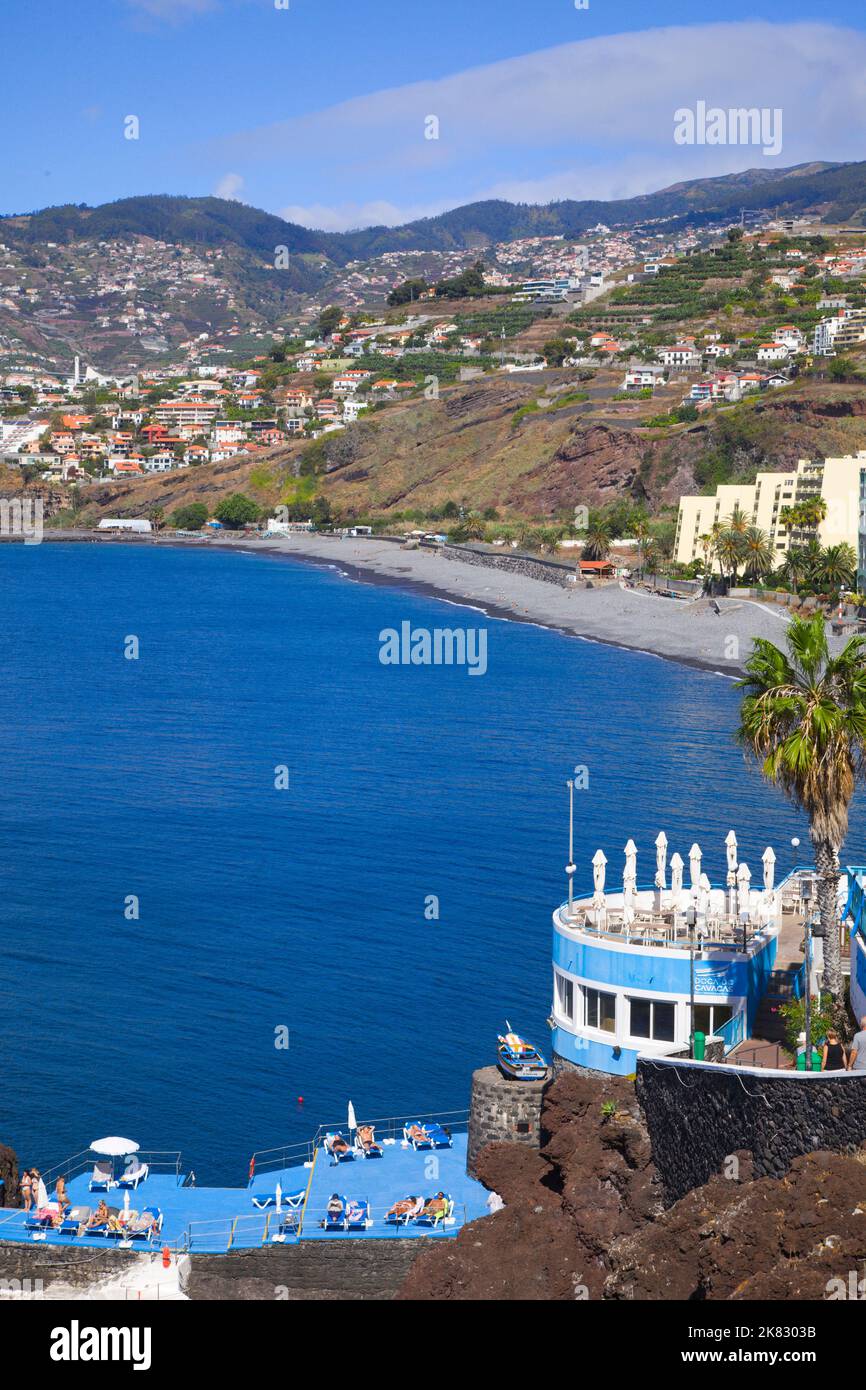 Portugal, Madeira, Funchal, Praia Formosa, Strand, Tourismus, Stockfoto