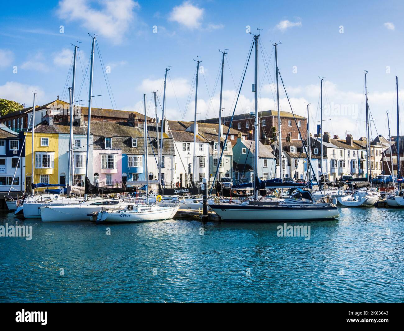 Der Hafen von Weymouth in Dorset. Stockfoto