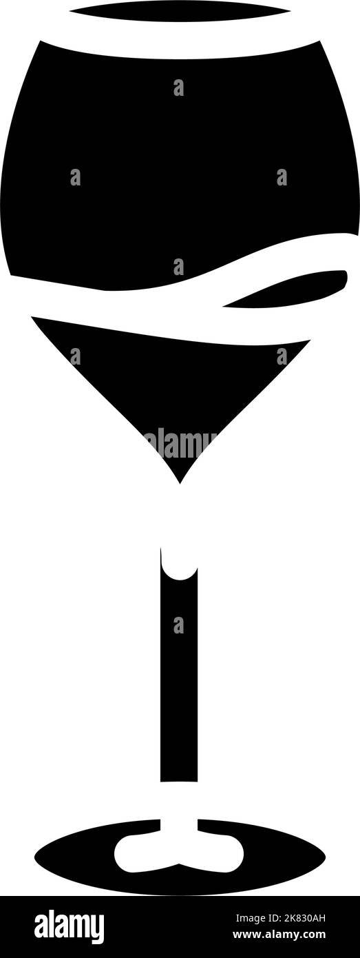 Transparente Weinglas Glyphen Symbol Vektor Illustration Stock Vektor
