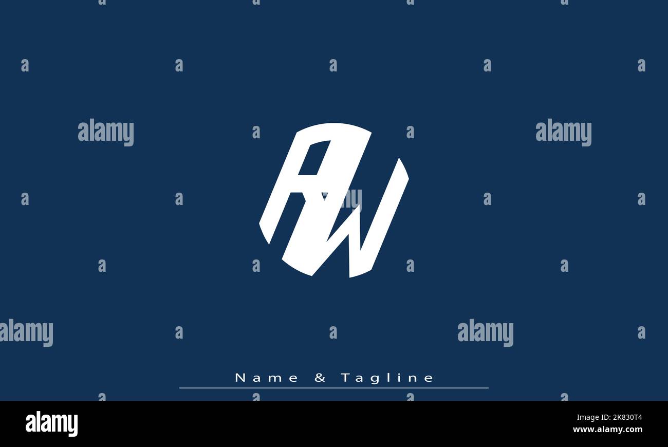 Alphabet Buchstaben Initialen Monogramm Logo RW , WR Stock Vektor