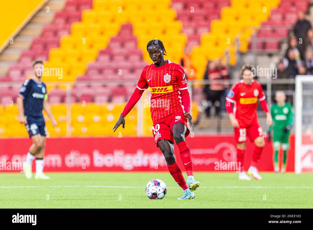 Farum, Dänemark. 16., Oktober 2022. Mohammed Diomande (10) vom FC Nordsjaelland, der beim Superliga-Spiel 3F zwischen dem FC Nordsjaelland und Aarhus GF rechts im Dream Park in Farum zu sehen war. (Bildnachweis: Gonzales Photo - Dejan Obretkovic). Stockfoto