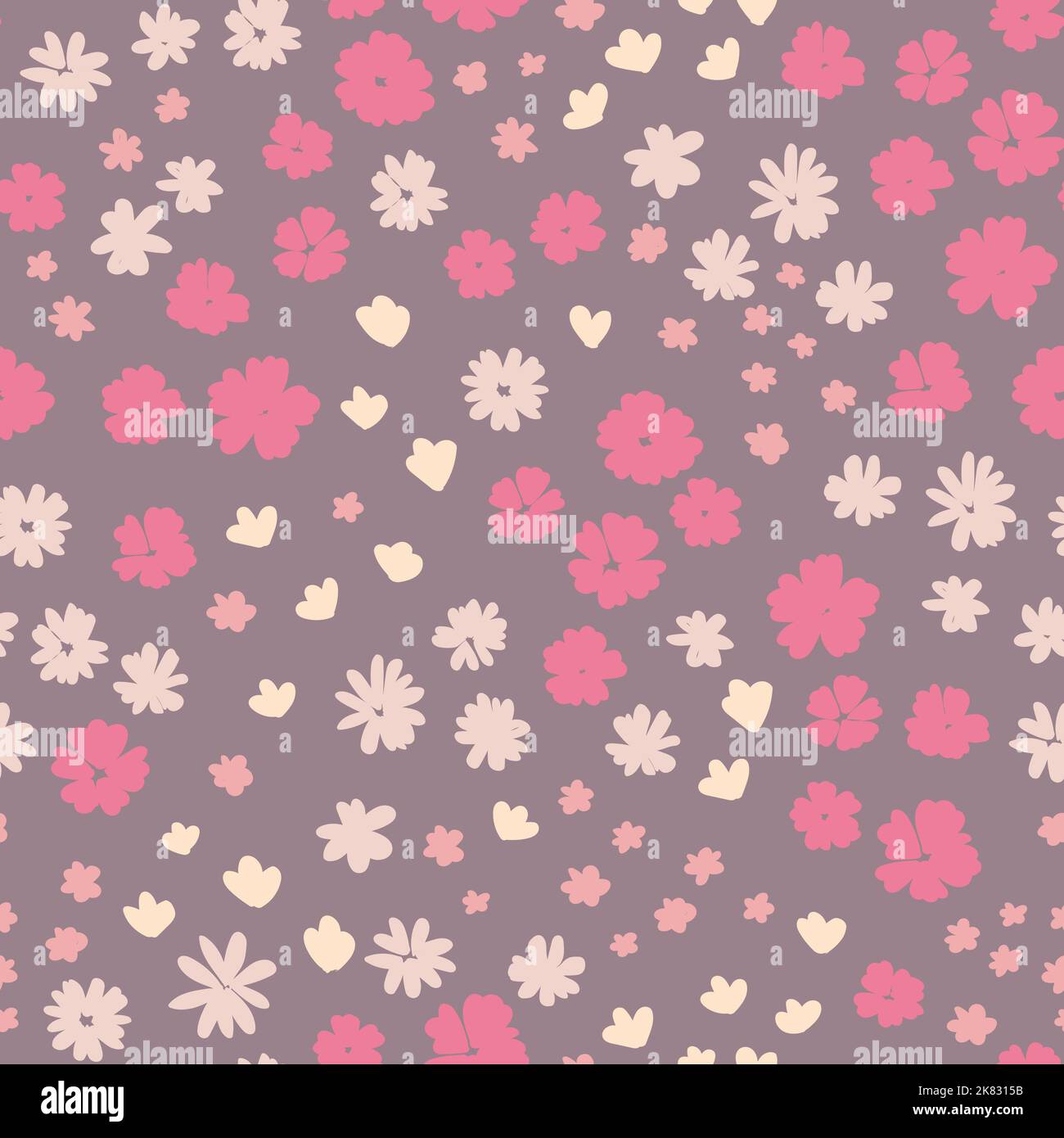 Blühende Hochsommerwiese mit nahtlosem Muster. Pflanzen Hintergrund für Mode, Tapeten, drucken. Stock Vektor