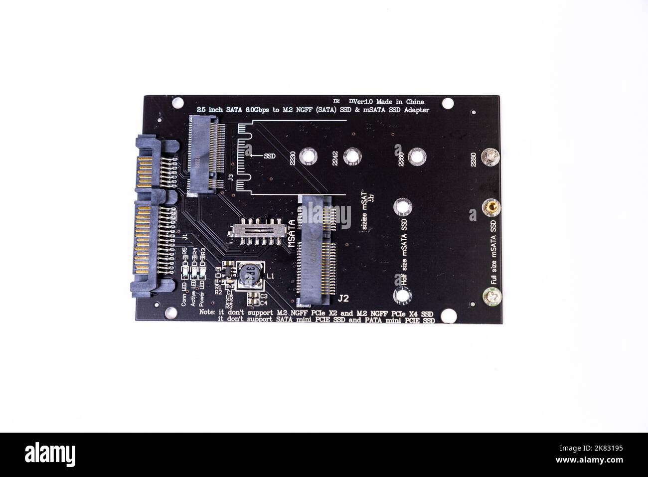 msata-Konverter zur Verwendung des normalen sata-Steckplatzes, kann als SSD als Gerät verwendet werden, um eine Verbindung zu pc- und Laptop-Computern herzustellen, erhöhen Sie die Geschwindigkeit als die alten Stockfoto
