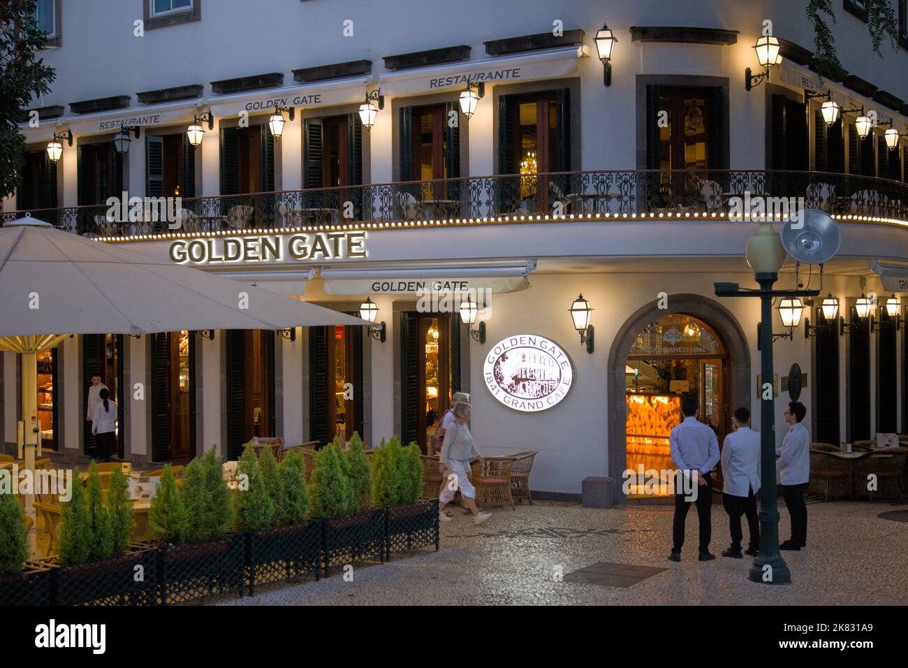 Portugal, Madeira, Funchal, Café, Nachtleben, Menschen, Tourismus, Stockfoto