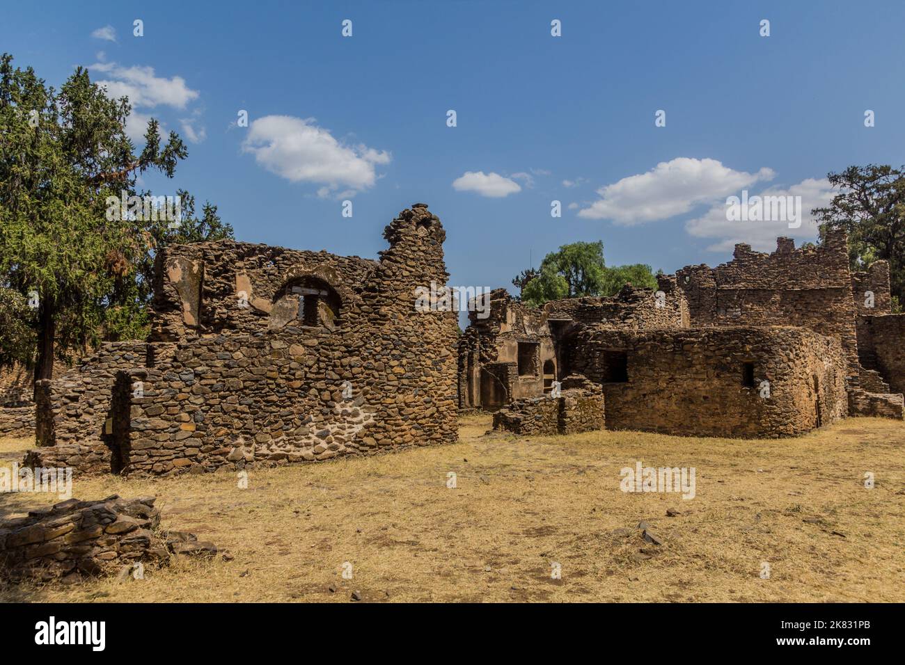 Ruinen der Burg des Kaiser Fasilides in Gondar, Äthiopien Stockfoto