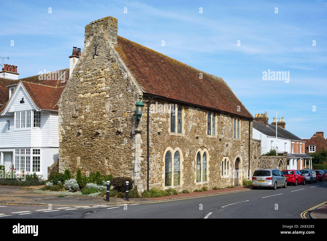 Das mittelalterliche Gebäude des Court Hall Museums in der historischen Stadt Winchelsea, East Sussex, England Stockfoto