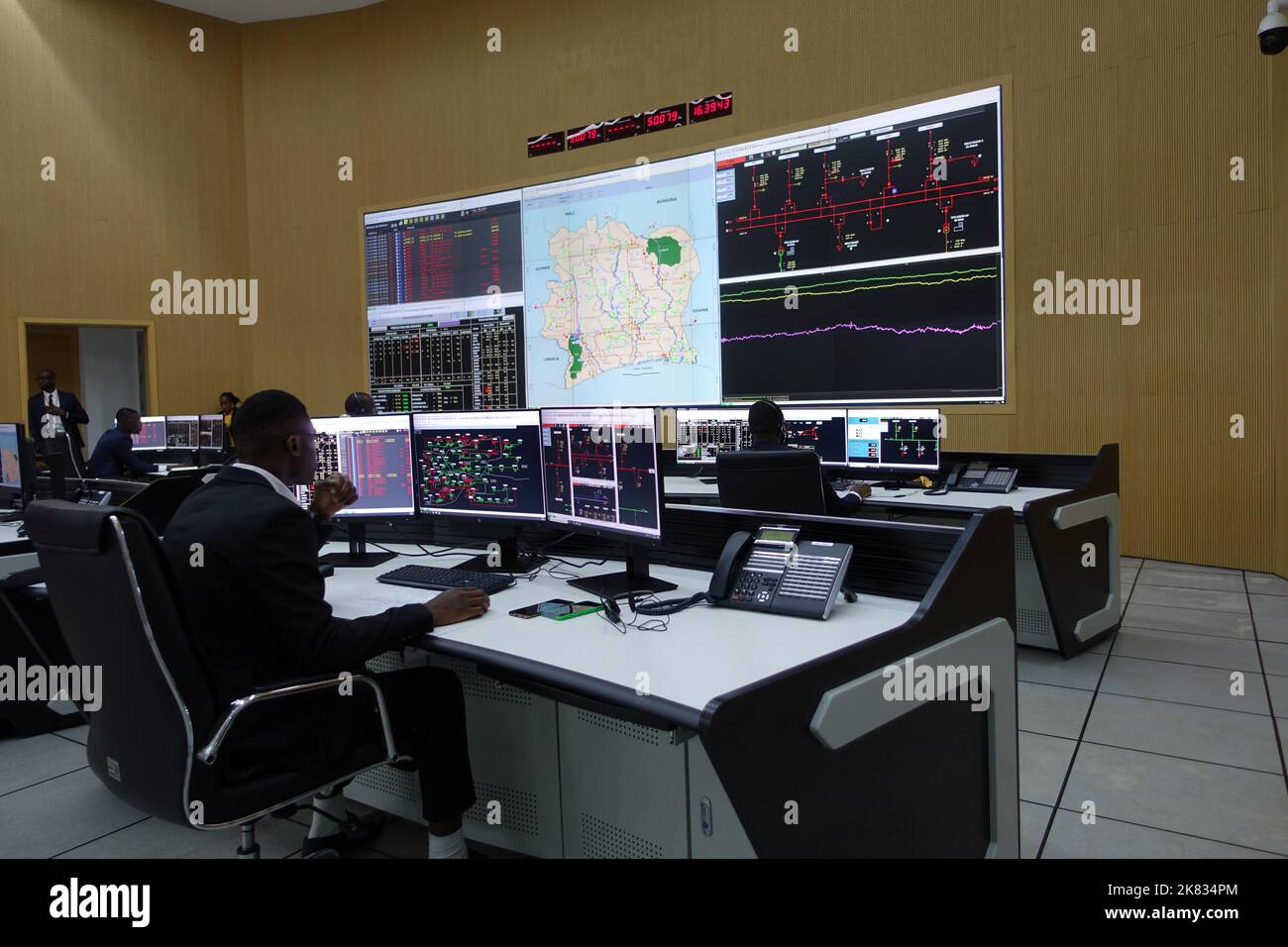 Das Managementzentrum des Stromnetzes der Elfenbeinküste in Yamoussoukro Stockfoto