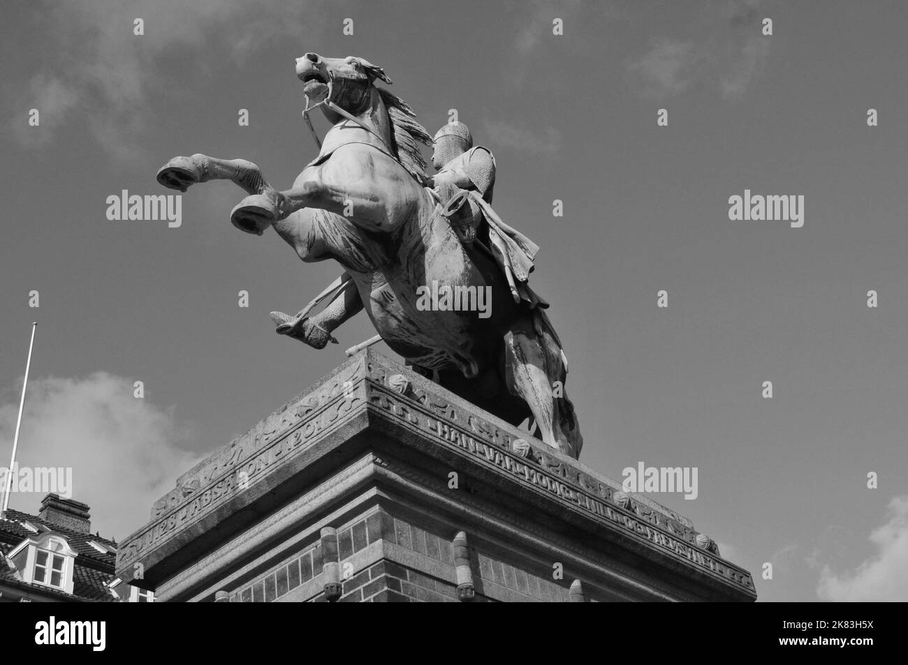 Kopenhagen/Dänemark/20 Oktober 2022/ berühmte Statue auf Pferdeabsalon auf Hojbro Palds in der Hauptstadt von Dansh. (Foto. Francis Dean/Dean Pictures. Stockfoto