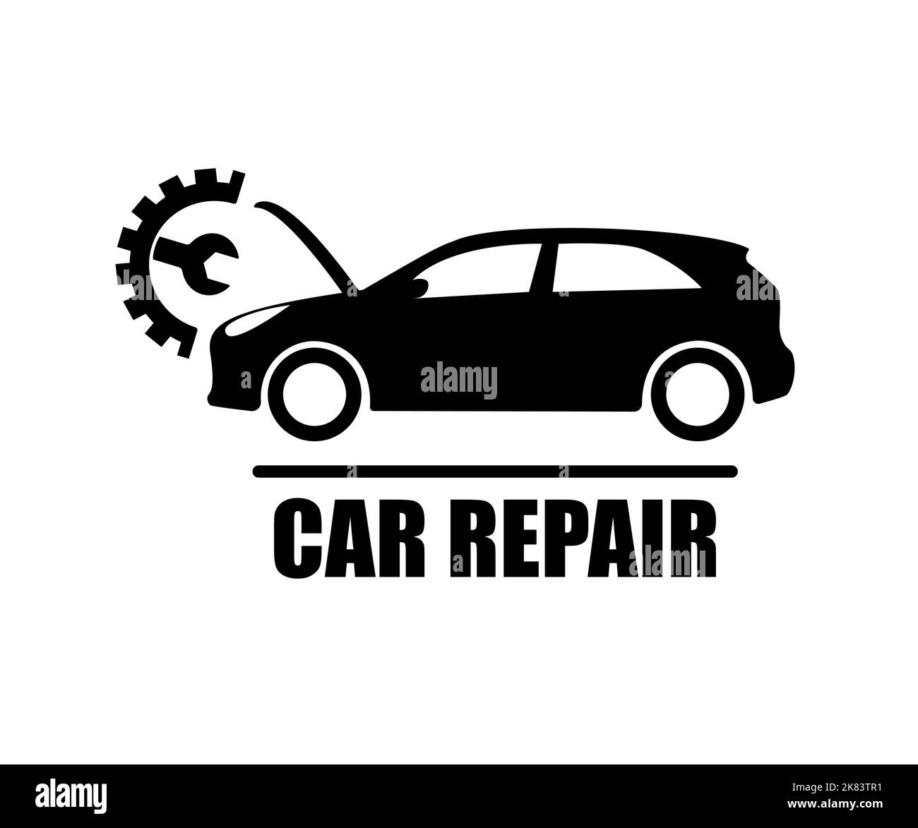 Symbol für die Fahrzeugreparatur. Vektorlogo-Design. Stock Vektor