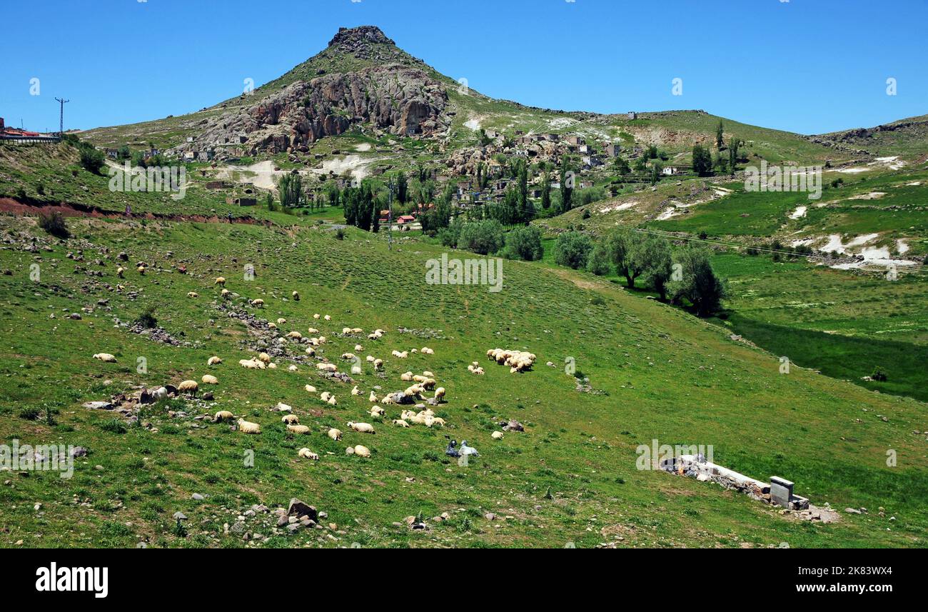 Sivrihisar ist ein altes türkisches Dorf in Aksaray, Türkei. Stockfoto