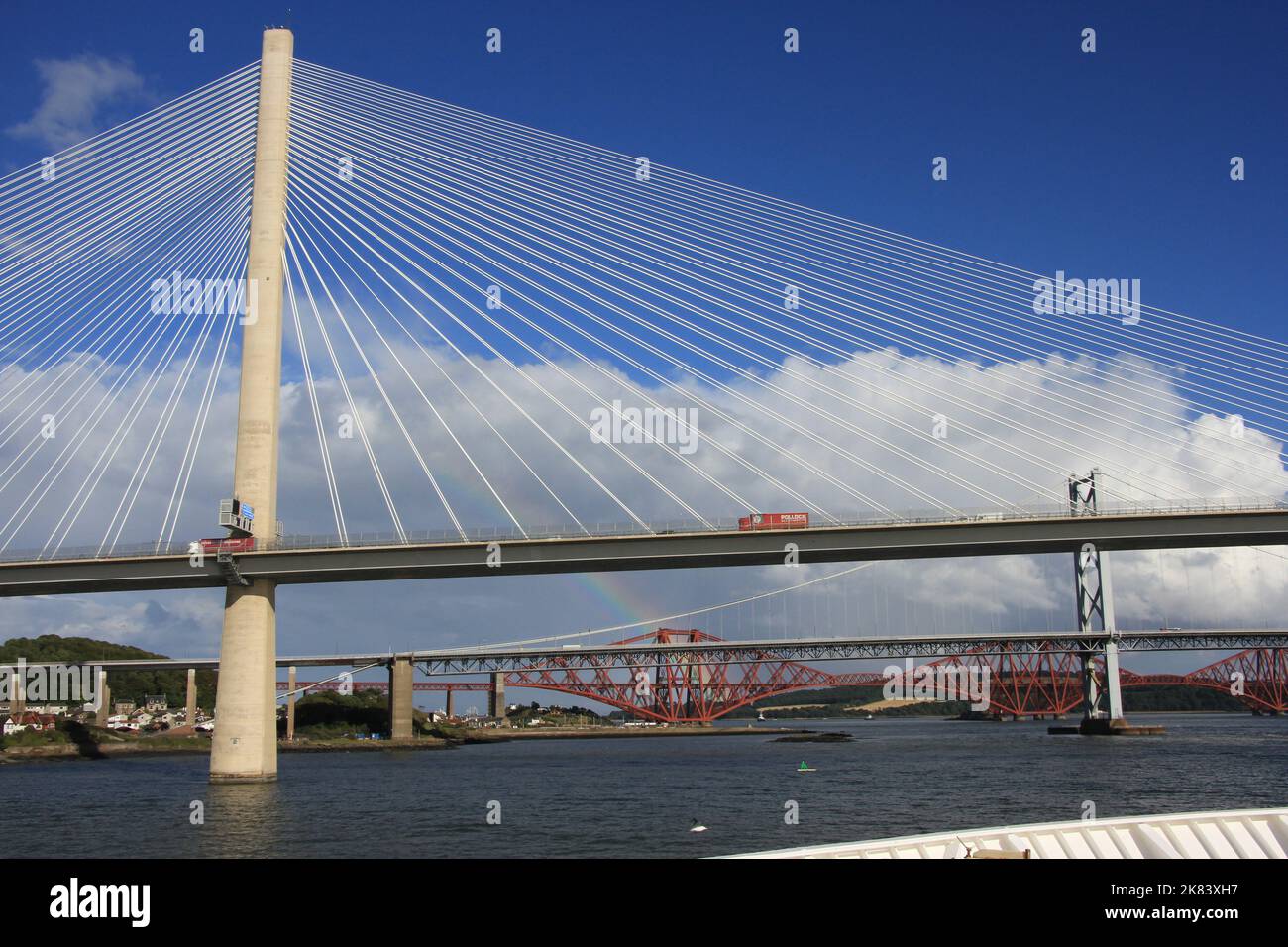 Die drei Brücken von Edinburgh, Schottland Stockfoto