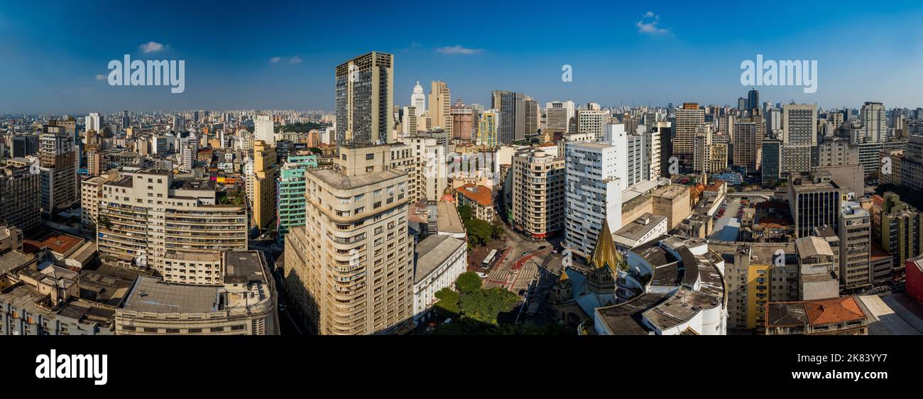 Panoramablick auf die Innenstadt von Sao Paulo Stockfoto