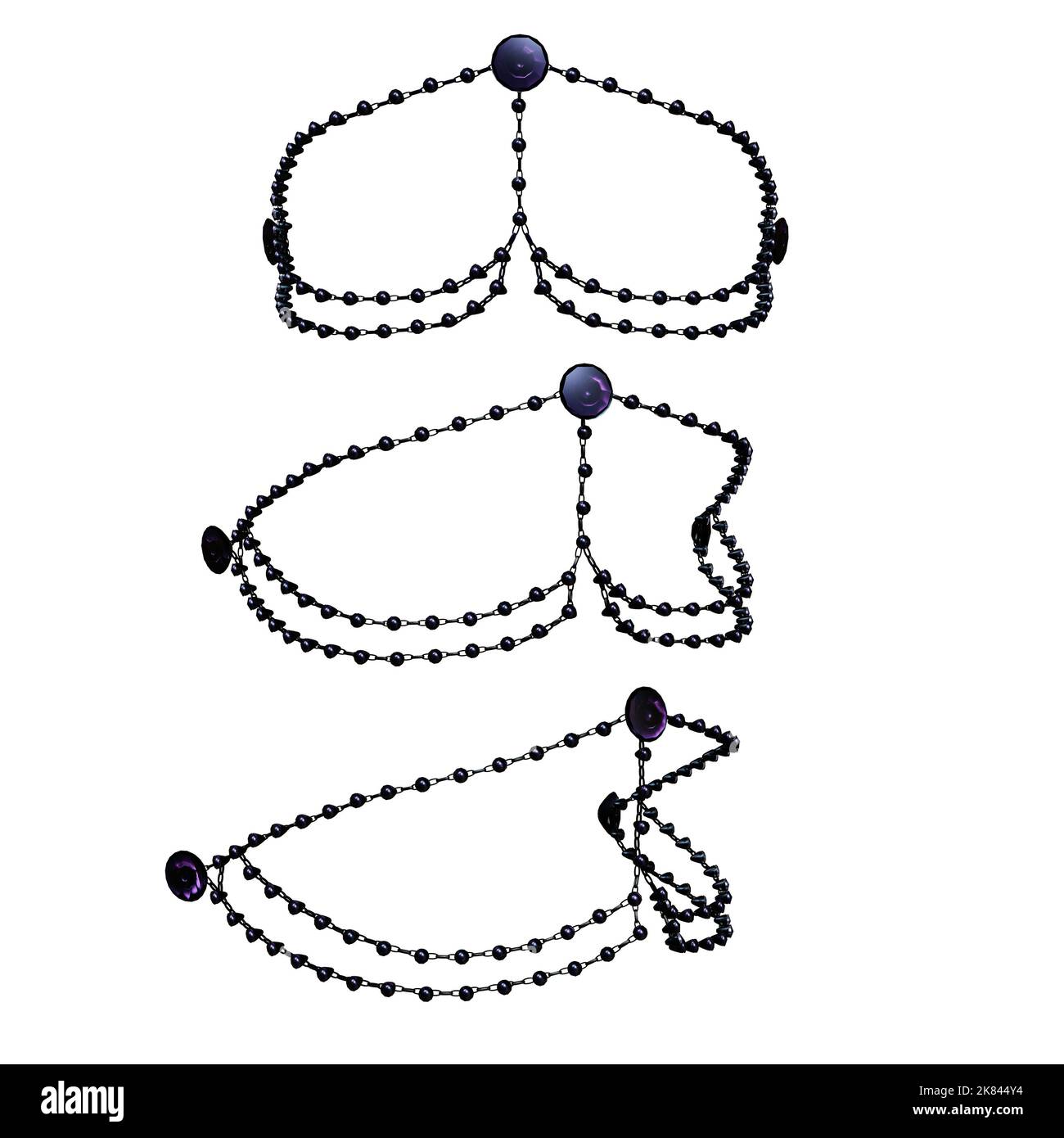 Schmuck mit Schmuck und Glasauge mit Mittelstück, 3D-Darstellung, 3D-Darstellung, 3D-Darstellung, 3D-Darstellung Stockfoto