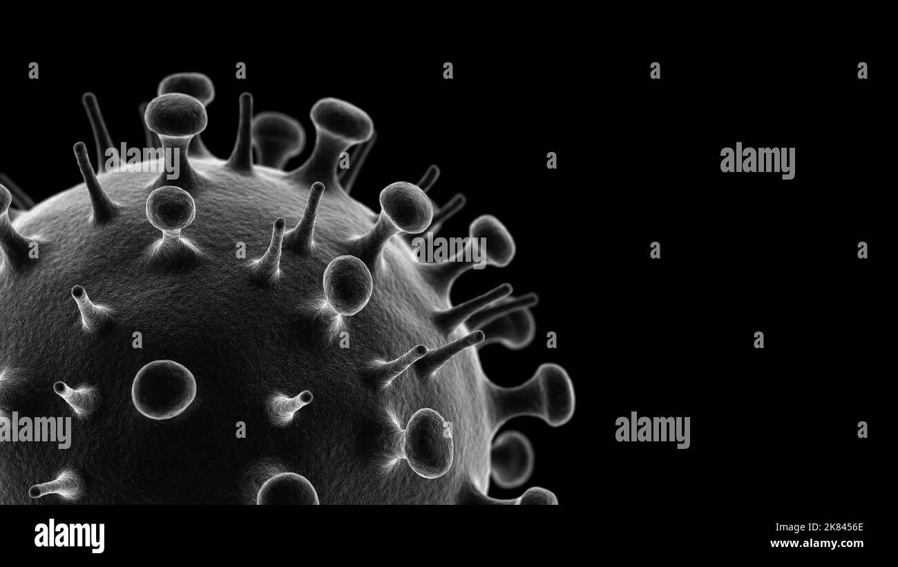 Influenza-Virus H1N1. Schweinegrippe. 3D Abbildung. Stockfoto