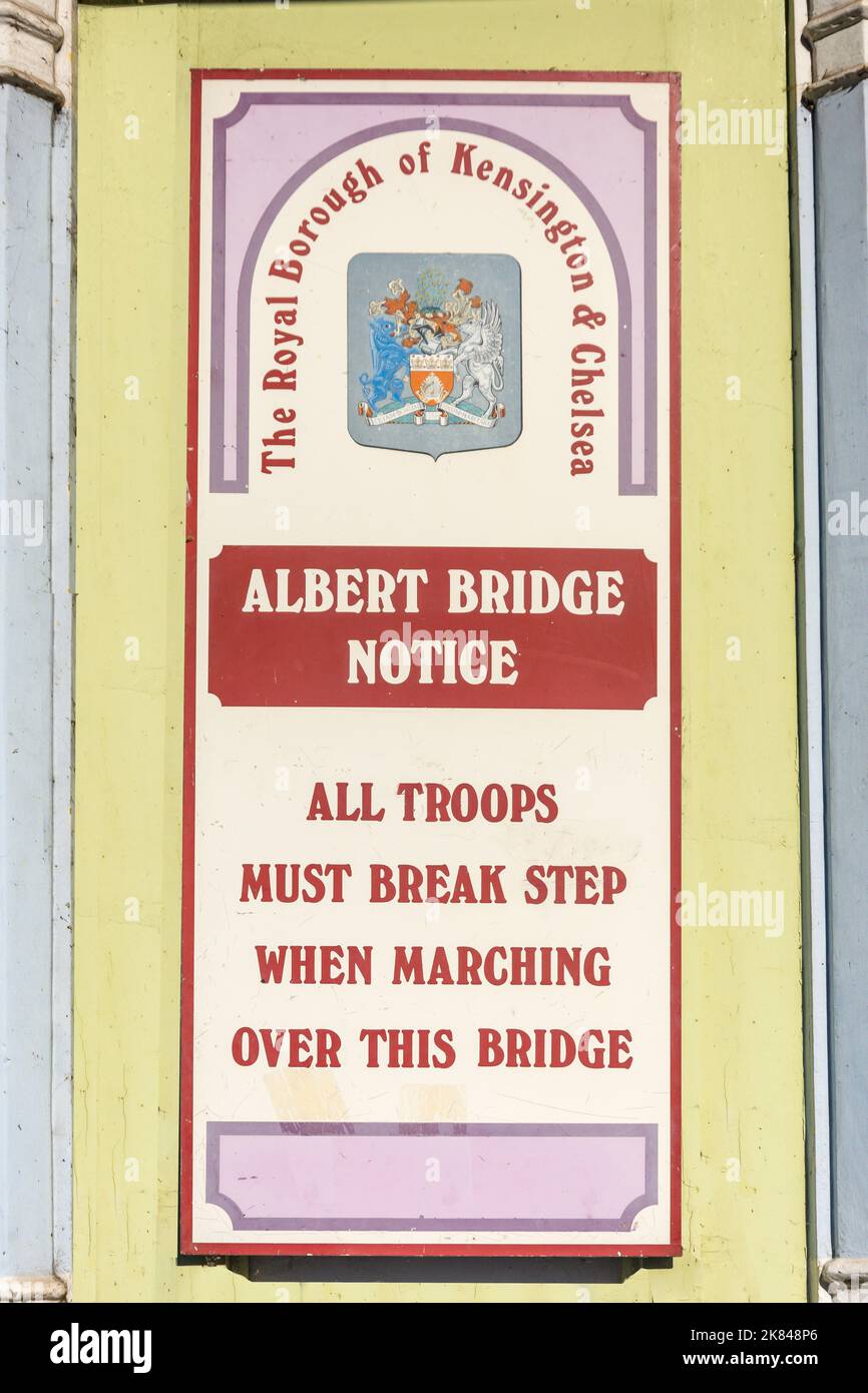 Vintage zeichen auf detail albert bridge road themse viktorianischen
