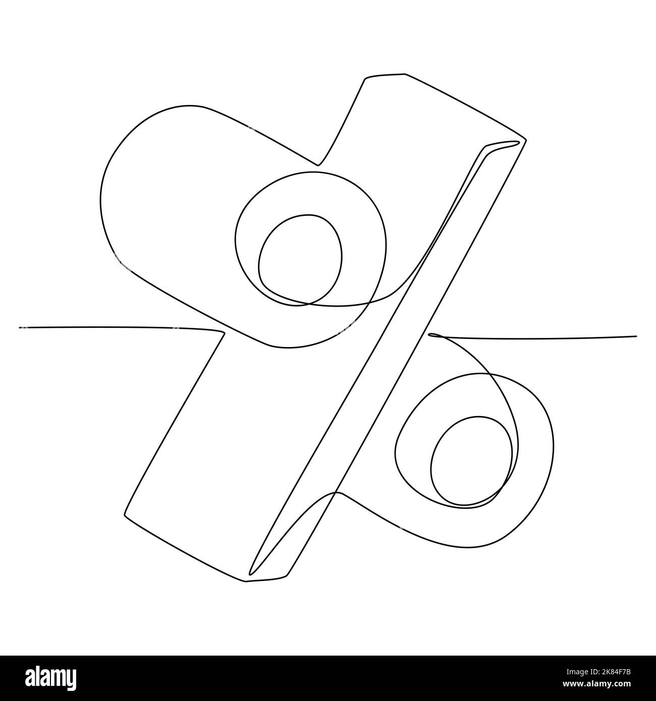 Eine fortlaufende Zeile des Prozentzeichens. Vektor-Konzept der dünnen Linie Illustration. Konturzeichnen Kreative Ideen. Stock Vektor