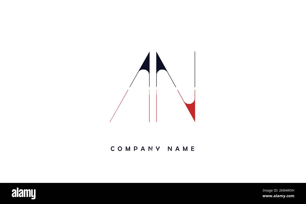AN,NA Logo-Monogramm mit abstrakten Buchstaben Stock Vektor