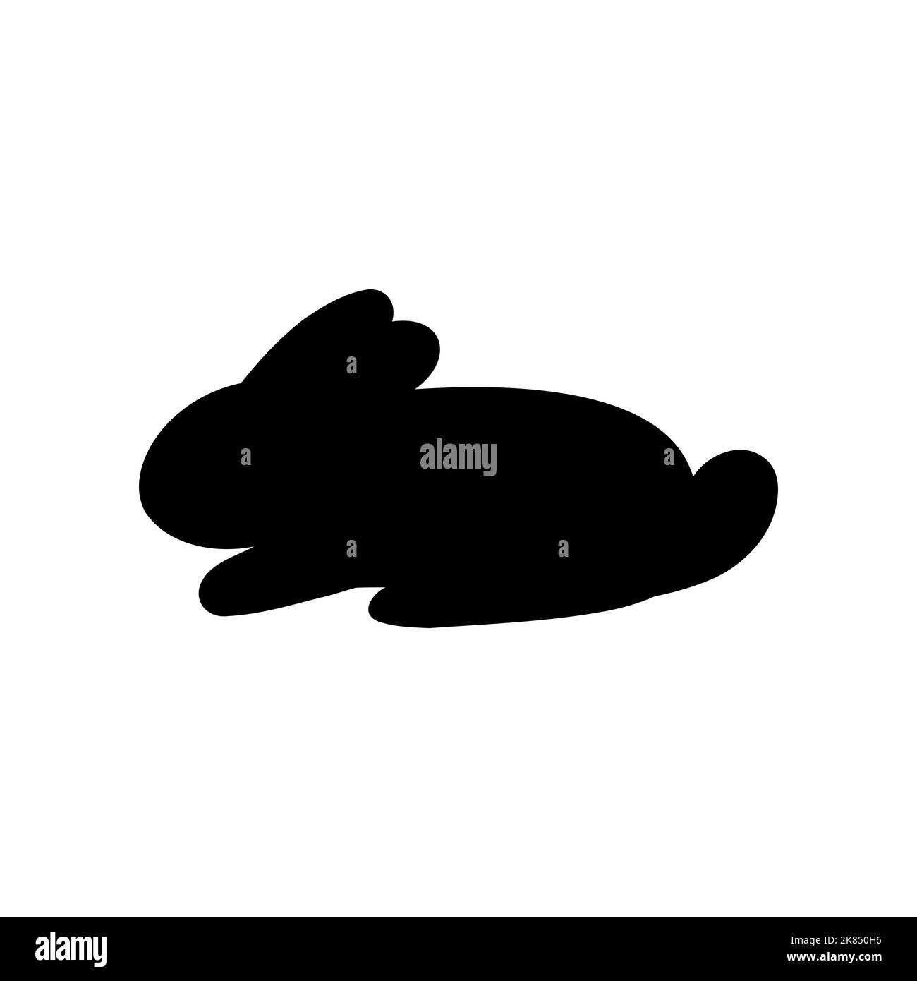 Osterhase Silhouette. Niedliche Cartoon-Kaninchen für Grußkarten oder Aufkleber. Vektor lustige Logo-Design. Stock Vektor