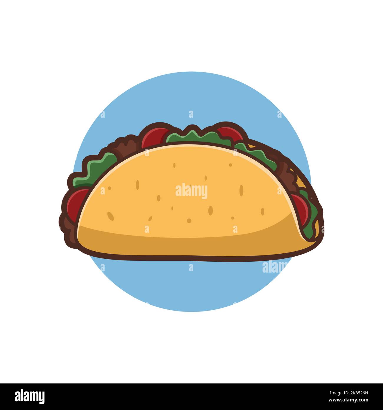 Taco Vektor Cartoon Illustration - Fast Food Illustration - Lebensmittel Doodle Art Cartoon Stock Vektor