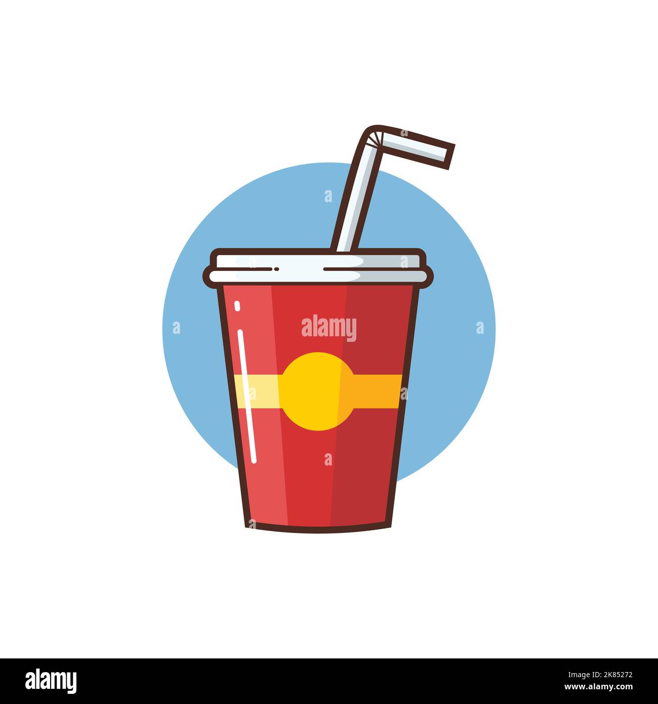 Softdrink Red Paper Cup Vektor Cartoon Illustration - Fast Food Illustration Stock Vektor