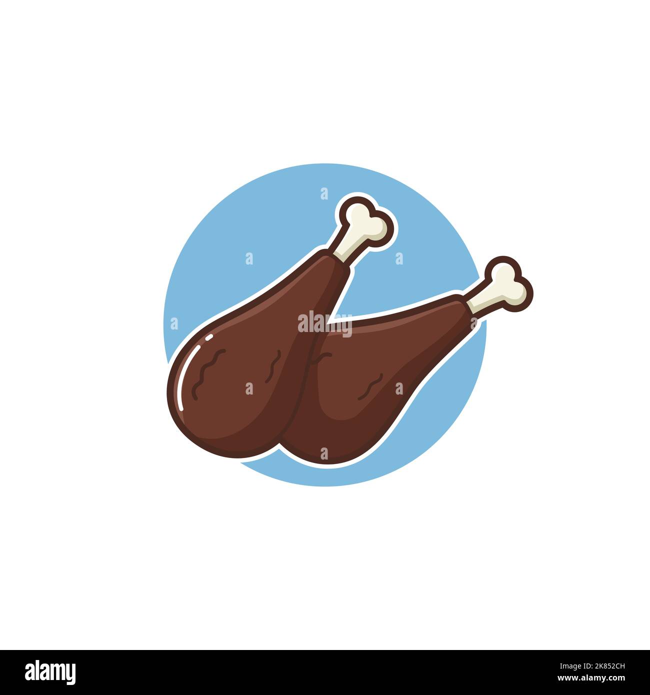 Gebratenes Huhn Vektor Cartoon Illustration - Gebratenes Huhn ...