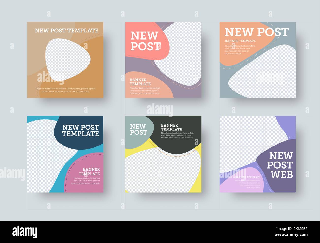 Vector quadratische Post für Social Media, Präsentation von bunten abstrakten Poster-Design. Kreative Cover-Vorlage für Webwerbung, Newsletter-Konzept. Stock Vektor