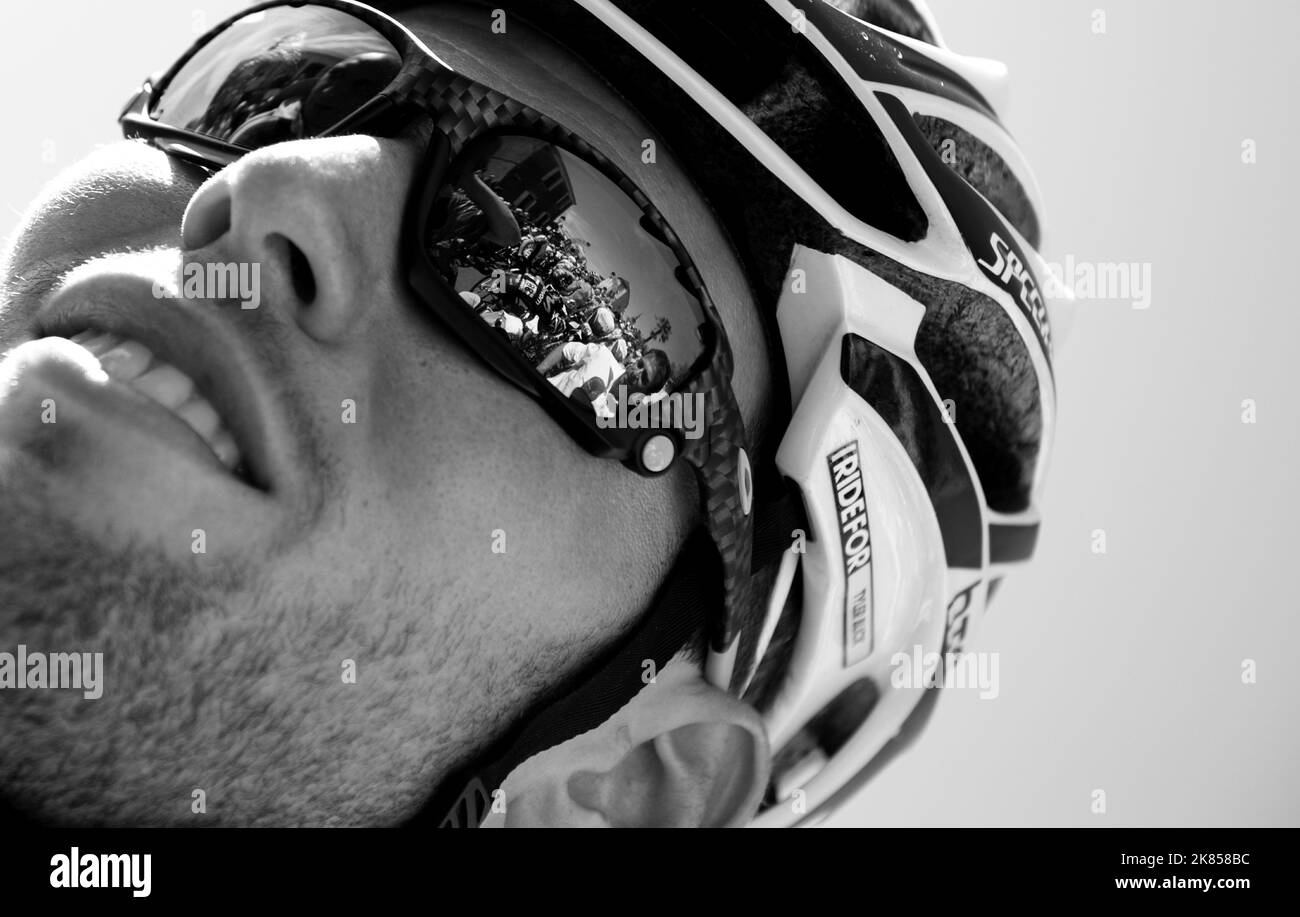 HTC - Mark Cavendish von Highroad vor dem Start der 3. Etappe Stockfoto