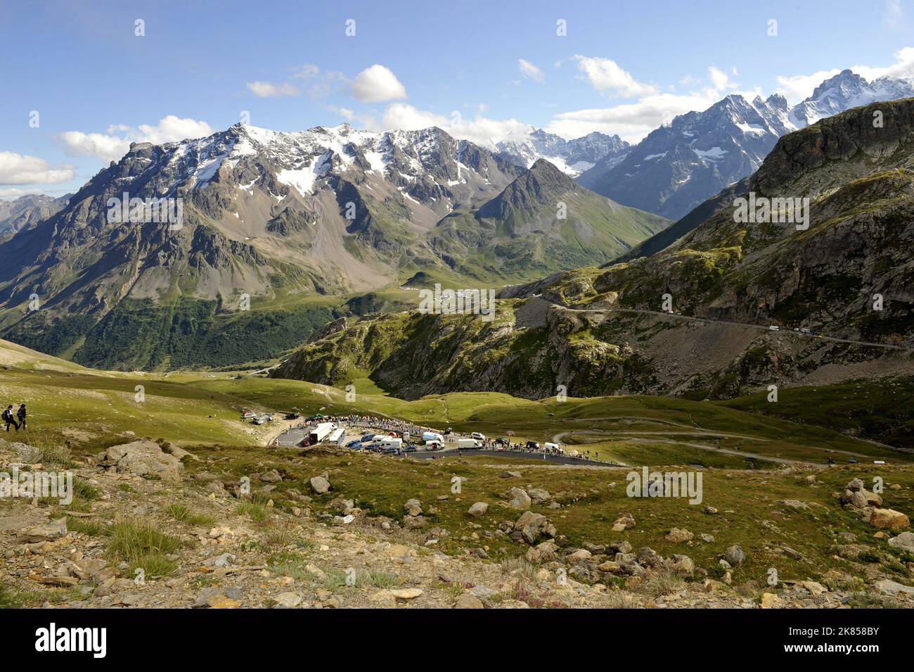 Eine allgemeine Ansicht 2km von der Ziellinie Stockfoto