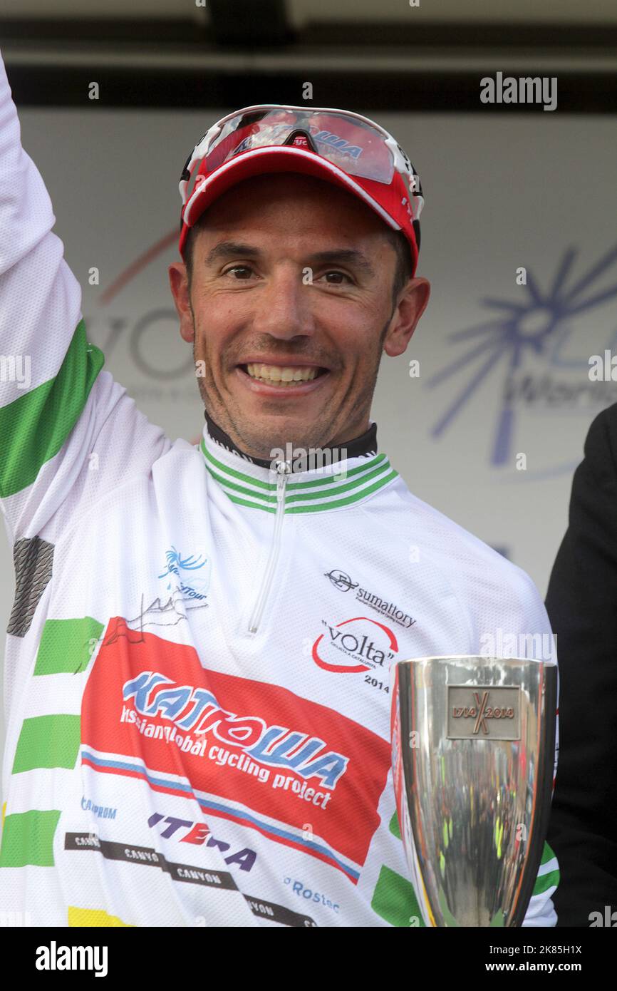 Joaquim Rodriguez aus Katusha gewinnt die Etappe 3 der Volta Ciclista a Catalunya 2014 in Spanien Banyoles - La Molina Stockfoto