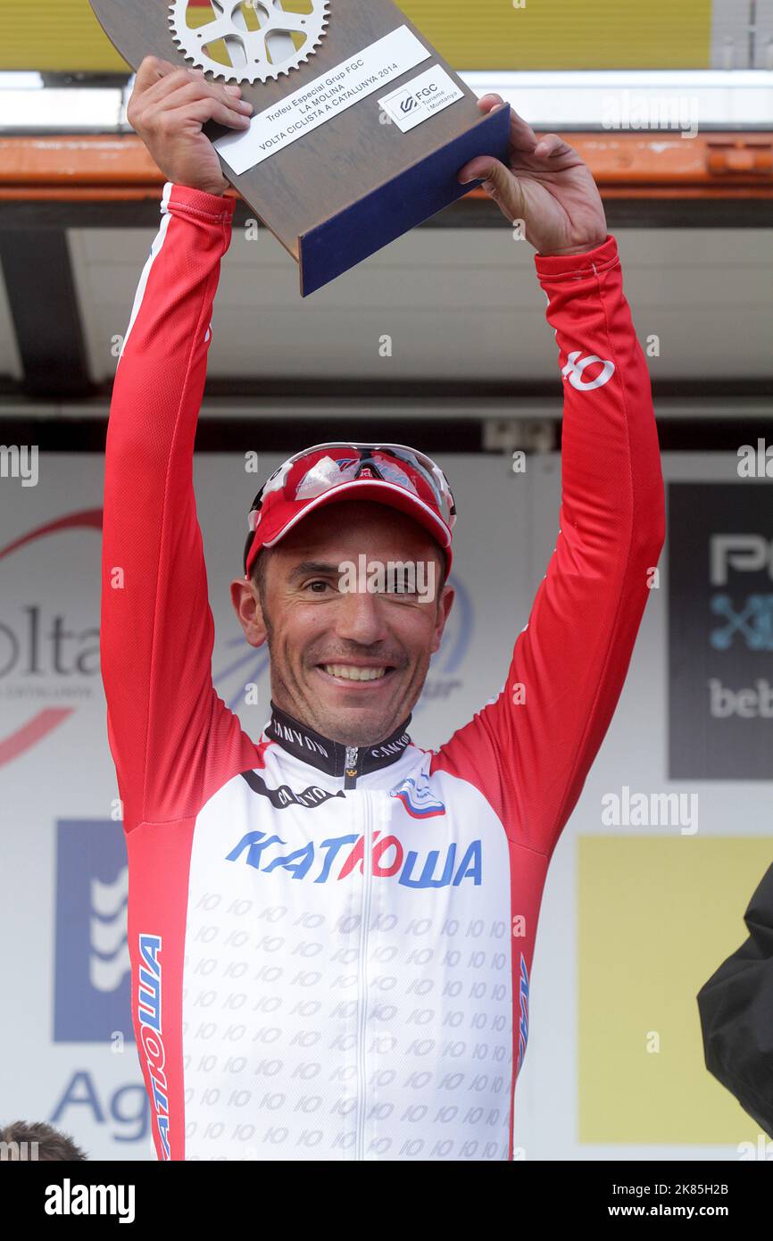 Joaquim Rodriguez aus Katusha gewinnt die Etappe 3 der Volta Ciclista a Catalunya 2014 in Spanien Banyoles - La Molina Stockfoto