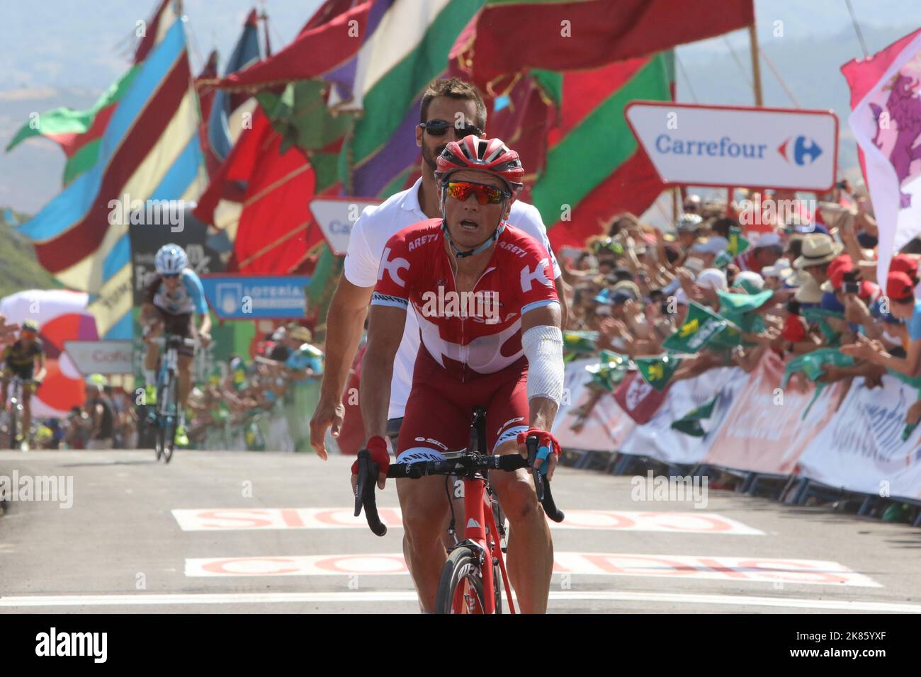 Sergey Lagutin - RUS - Team Katusha - fährt für die Linie, um die Etappe zu gewinnen. - Etappe 8 - Villalpardo - La Camperona Stockfoto