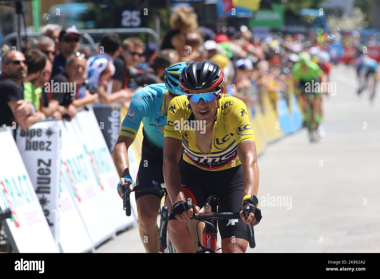 Richie Porte Australia BMC-Team - neuer Rennführer - Criterium du Dauphine - 2017 -Etappe 6 - Parc des Oiseaux Villars-les-Dombes - La Motte-Servolex Stockfoto